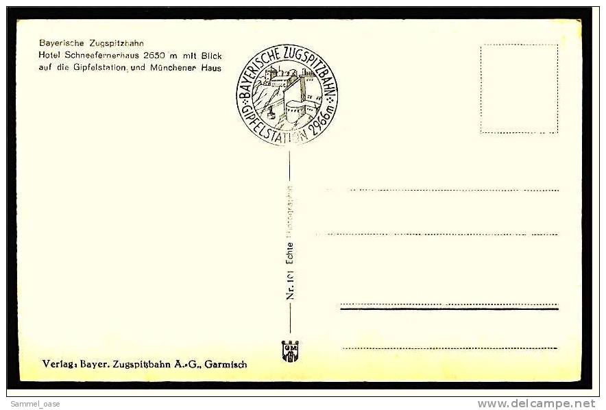 Bayrische Zugspitzbahn  Hotel Schneefernerhaus - Blick Auf Gipfelstation -  Ansichtskarte Ca. 1935   (1412) - Zugspitze