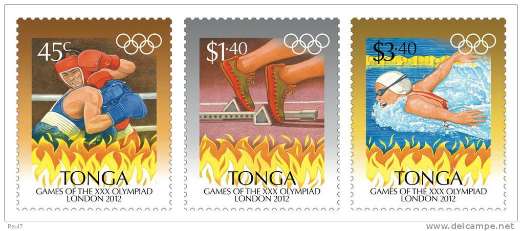 TONGA // 2012 - Jeux Olympiques, London 2012 - 3v Neufs // Mnh - Tonga (1970-...)