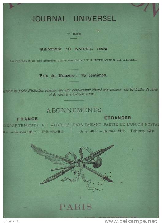 L ILLUSTRATION  19/04/1902      BRUXELLES     AURELIEN SCHOLL      TONKIN        CONGO    SUFFRAGE DES FEMMES - L'Illustration