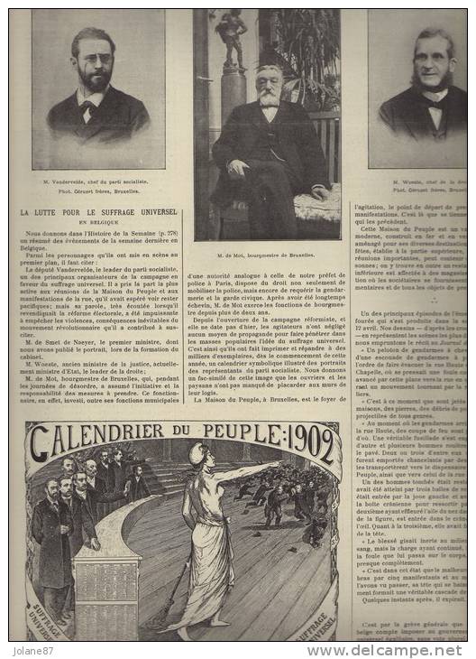 L ILLUSTRATION  19/04/1902      BRUXELLES     AURELIEN SCHOLL      TONKIN        CONGO    SUFFRAGE DES FEMMES