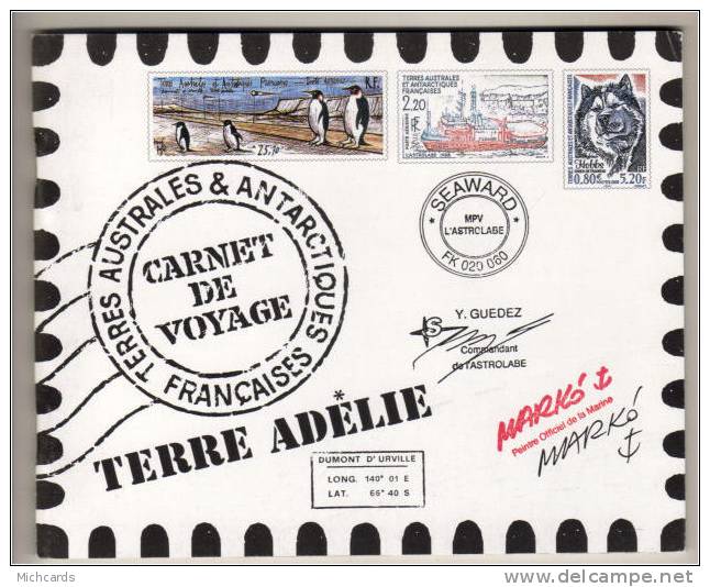 T A A F 2001- Carnet De Voyage (C 308) Terre Adelie - 14 Pages Aquarelles Marko - Neuf (Yvert 308/20)  (plusieurs Scans) - Booklets