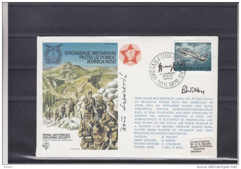 Avions - Concorde - Yougoslavie - Militaires - Royal Air Force - Lettre De 1978 - Avec Signature - Covers & Documents