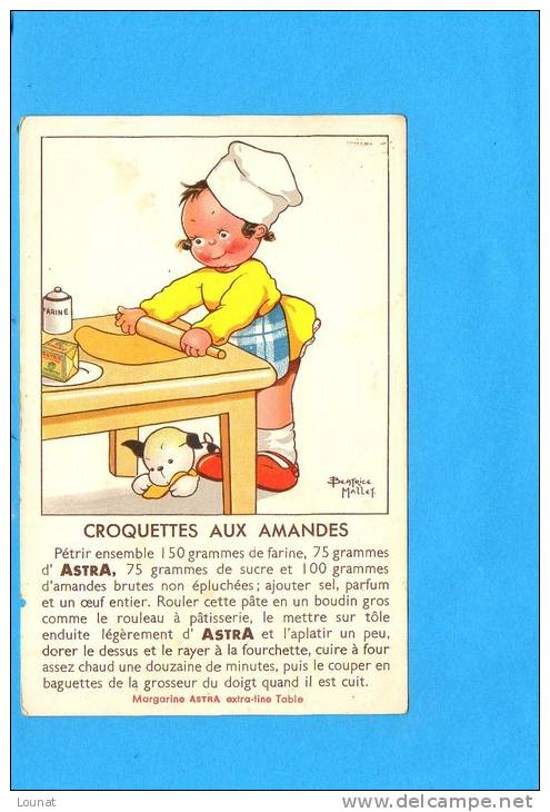 Illustrateur MALLET Béatrice - Croquettes Aux Amandes - ASTRA Publicité Margarine Astra - Mallet, B.