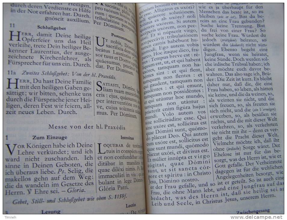 LATEINISCH DEUTSCHES VOLKSMESSBUCH Von P. URBANUS BOMM 1961 BENZINGER § CO - CHORALANHANG - Einsiedeln - Christianisme