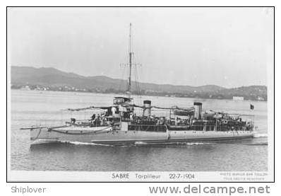 Torpilleur SABRE (Marine Nationale) - Carte Photo éd. Marius Bar - Ship/bateau/schiff - Guerra