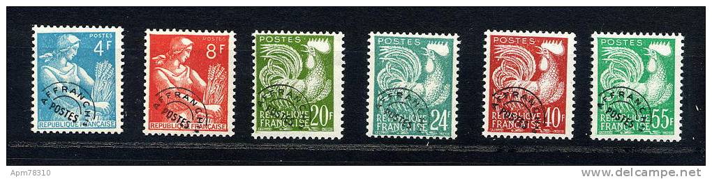 FRANCE 1953-1959  Y&T ** P106/P108/P113/P114/P116/P118 Moissonneuse, Coq Gaulois - 1953-1960