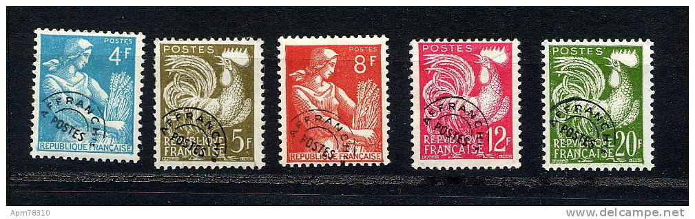 FRANCE 1953-1959  Y&T * P106/P107/P108/P111/P113 Moissonneuse, Coq Gaulois - 1953-1960