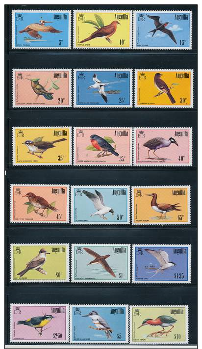 Anguilla #623-639 Series Of Birds, Complete Set - Anguilla (1968-...)