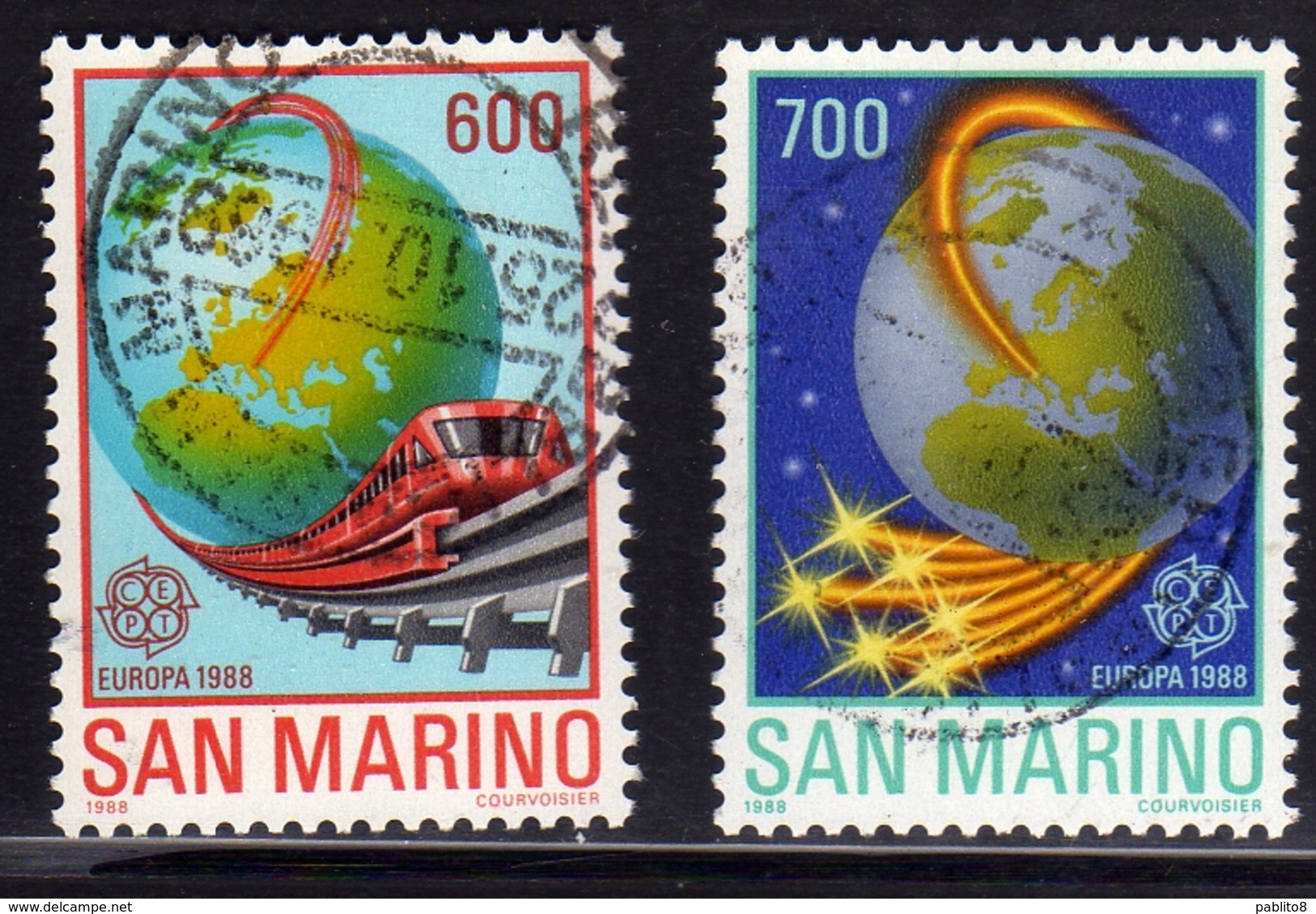 REPUBBLICA DI SAN MARINO 1988 EUROPA UNITA CEPT SERIE COMPLETA COMPLETE SET USATA USED OBLITERE' - Usados