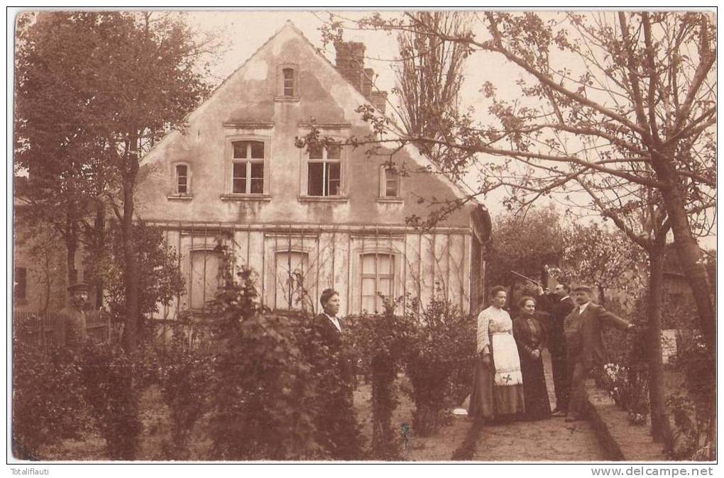 Gassen Neumark Einzelhaus Belebt Private Braune Fotokarte Jasie&#324; 5.9.1908 Gelaufen - Neumark