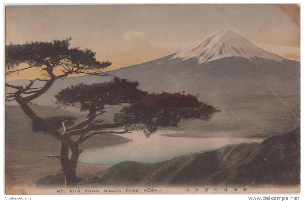 Mt. Fuji From Misaka Pass, Koshu, Volcano, Japan Old Vintage Postcard Condition As Scan - Volcanes