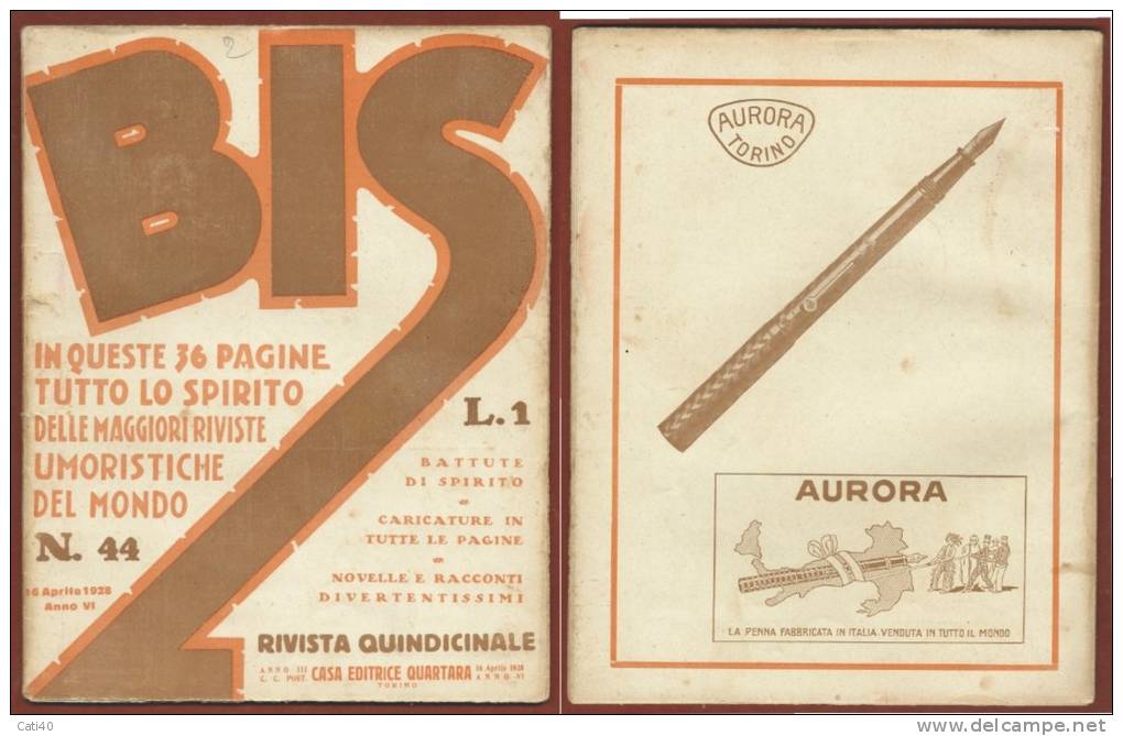 1928 - BIS -  CASA EDITRICE QUARTARA  RIVISTA UMORISTICA - Mode