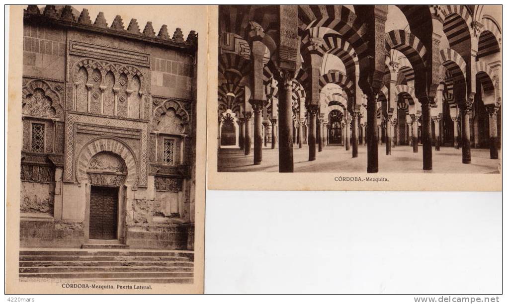 DOS POSTALES COLOR SEPIA SIN CIRCULAR MEZQUITA DE CORDOBA. MAS OTRO DE REGALO - Córdoba