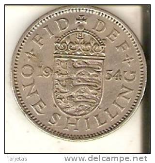 MONEDA DE REINO UNIDO DE 1 SHILLING DEL AÑO 1954 DE ELIZABETH II  (COIN) - Colonias