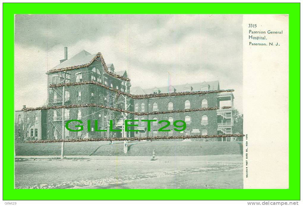 PATERSON, NJ - PATERSON GENERAL HOSPITAL - SPARKLES - SOUVENIR POST CARD CO - UNDIVIDED BACK - - Paterson