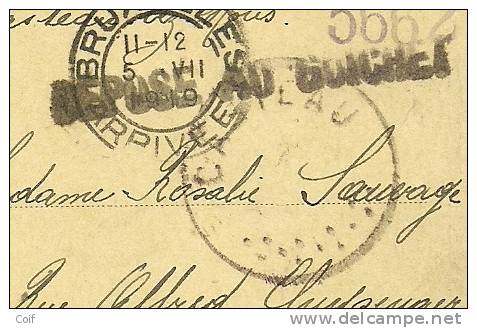 Kaart Met Cirkelstempel Zonder Datummidden Van CASTEAU Met Stempel DEPOSE AU GUICHET - Fortune Cancels (1919)