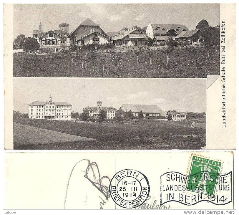 Zollikofen - Landwirtschaftliche Schule Rüti  (2 Bilder)               1914 - Zollikofen
