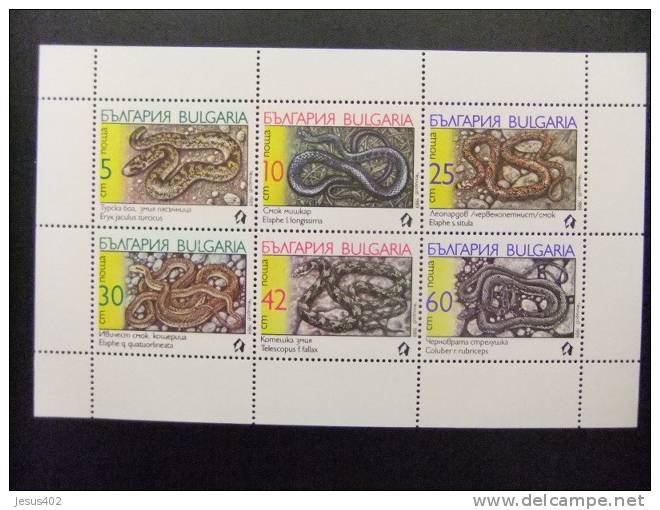 BULGARIA 1989   YV 3268 / 3273 **  FAUNE    SERPENTS    Serpientes - Snakes