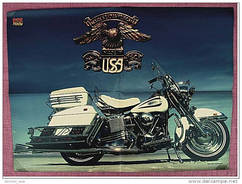 Motorrad Poster :  Harley Davidson  -  Ca. 1982 Aus Der Pop-Rocky - Motor Bikes