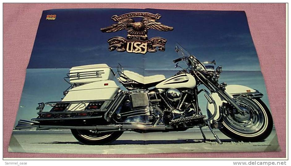 Motorrad Poster :  Harley Davidson  -  Ca. 1982 Aus Der Pop-Rocky - Motor Bikes