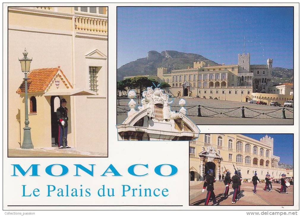 Cp , PRINCIPAUTÉ De MONACO , Le Palais Du Prince , Multi-Vues - Other & Unclassified