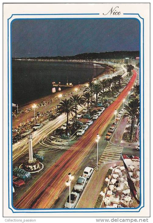 Cp , 06 , NICE , La Promenade Des Anglais La Nuit - Piazze