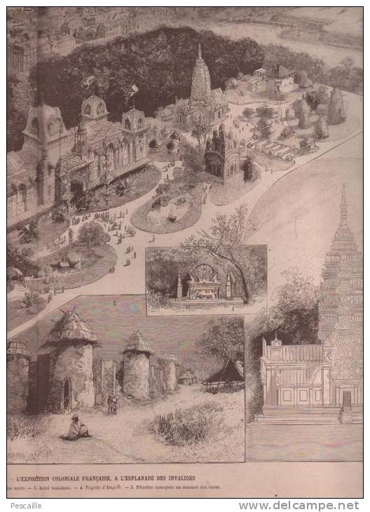 L´EXPOSITION DE PARIS 1889 N°4 - PALAIS ALGERIE - TRAVAUX DE CONSTRUCTION DE LA TOUR EIFFEL - EXPOSITION COLONIALE - 1850 - 1899