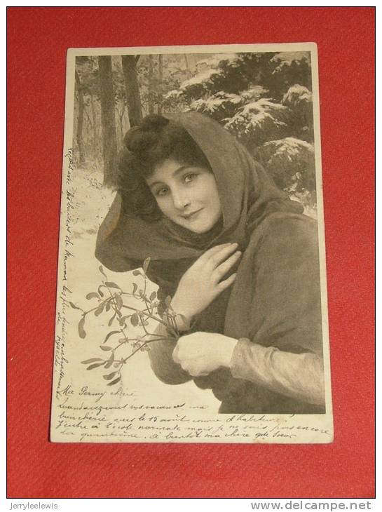 Fantaisies - Jeune Femme Dans Un Paysage De Neige   -   1904 - Femmes