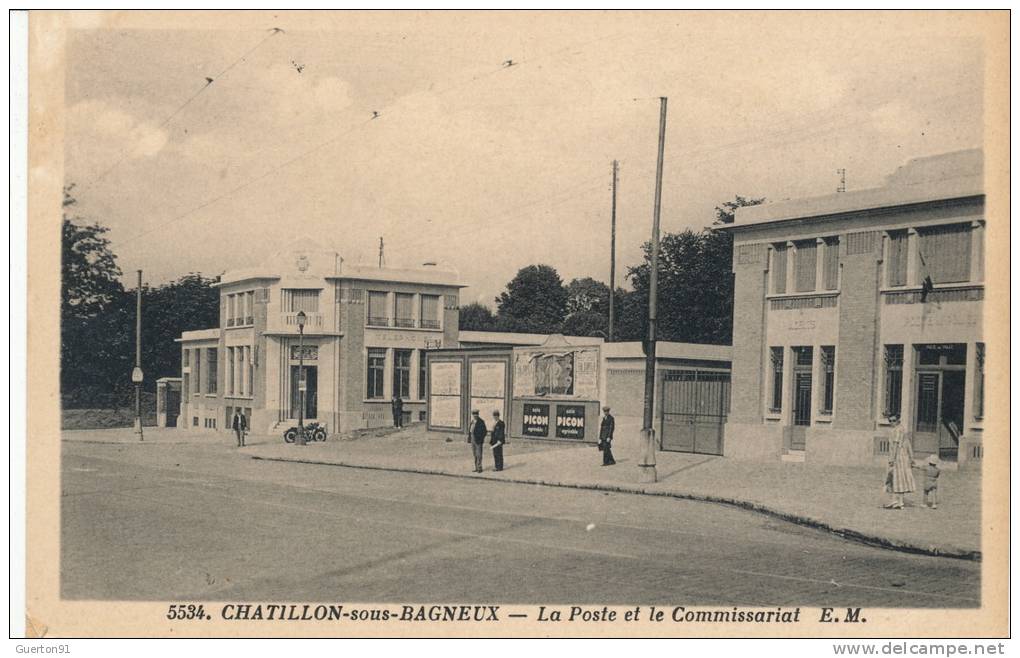 ( CPA 92)  CHÂTILLON-SOUS-BAGNEUX  /  La Poste Et Le Commissariat  - - Châtillon