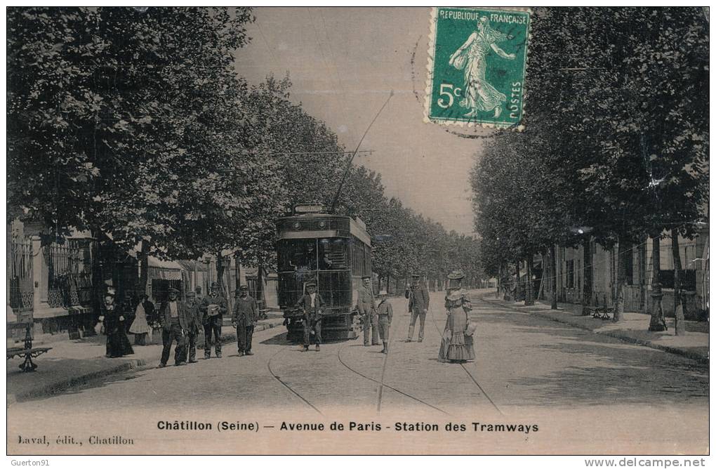 ( CPA 92)  CHÂTILLON  /  Avenue De Paris  -  Station Des Tramways  - - Châtillon