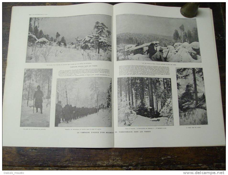 1915  Grand Dessin Signé Georges SCOTT ; Hiver Dans Les VOSGES ;  Guerre TRANSVAAL ; La Fin Du Cuirassé Allemand BLUCHER - L'Illustration