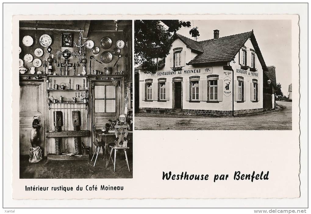 Westhouse Par Benfeld - Double-vues Café Au Moineau - Intérieur Rustique Régional - Extérieur Restaurant - Dos Vierge+++ - Benfeld