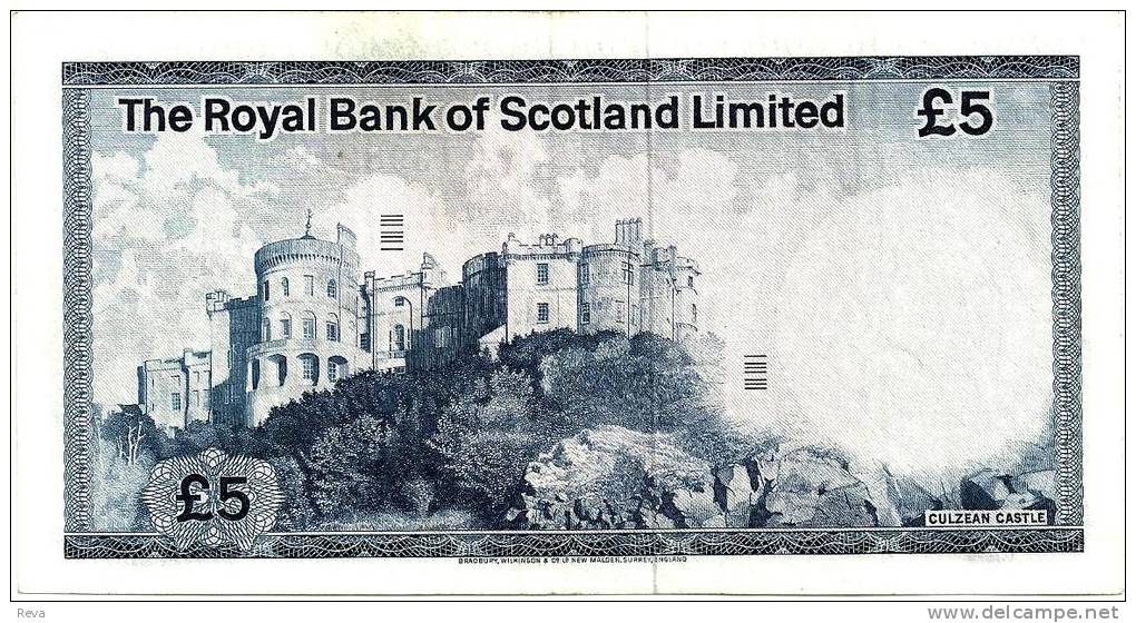 UNITED KINGDOM SCOTLAND 5 POUNDS BLUE EMBLEM ROYAL BANK FRONT CASTLE BACK DATED 03-5-1976 P327a READ DESCRIPTION !! - 5 Pounds