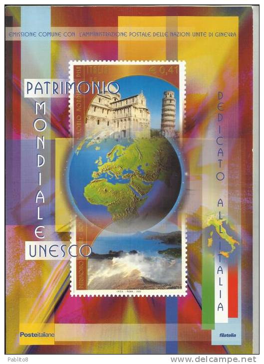 SUPER OFFERTA!!! ITALIA  FOLDER 30 08 2002 PATRIMONIO MONDIALE UNESCO - Pochettes