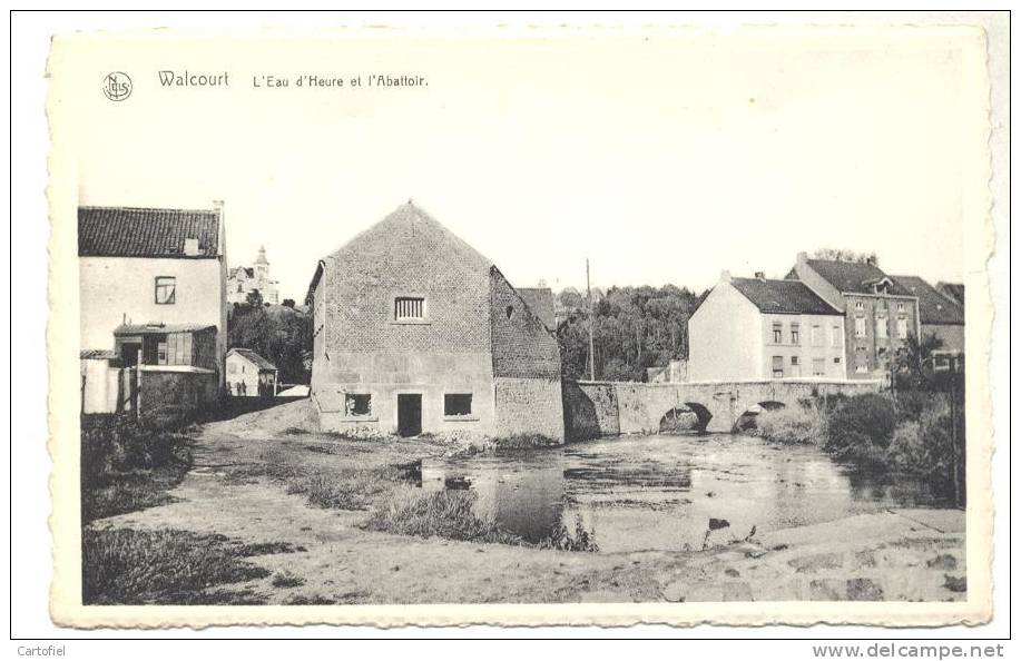 WALCOURT-L'EAU D'HEURE ET L'ABATTOIR-RARE!!-CARTE VIERGE-EDIT.IMPRIMERIE R. BUGHIN ET FILS-WALCOURT - Walcourt