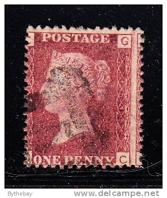 Great Britain Used Scott #33 1p Victoria, Red Plate #151 Position GC - Off Center - Usados