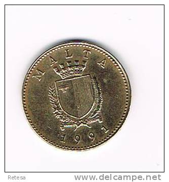 MALTA  1 CENT 1991 - Malte