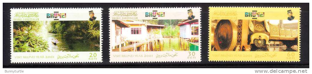 Brunei 2001 Visit Year Houses River MNH - Brunei (1984-...)