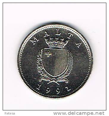 MALTA  10 CENTS 1991 - Malte