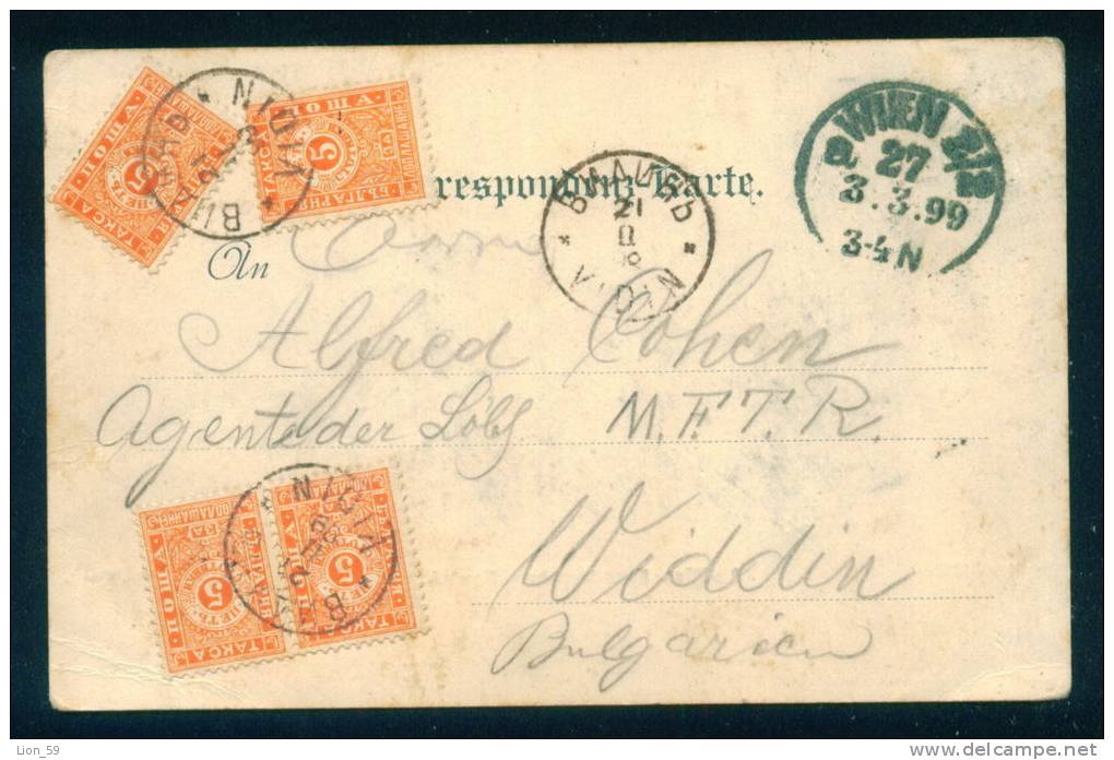 30K111 WIEN AUSTRIA TO VIDIN 1899 Postage Due , Portomarken Taxe  Bulgaria Bulgarie Bulgarien - Impuestos