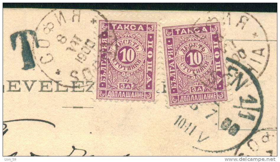 30K94 BUDAPEST WIEN AUSTRIA TO SOPHIA 1900 Postage Due , Portomarken Taxe  Bulgaria Bulgarie Bulgarien - Portomarken