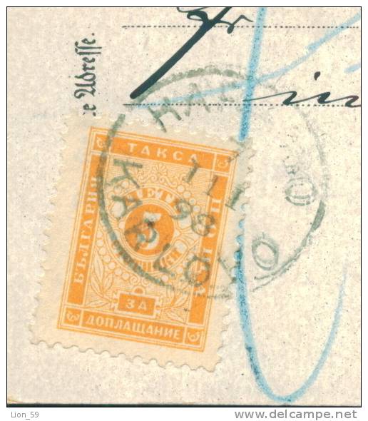 30K76 WIEN AUSTRIA TO KARLOVO 1898 Postage Due , Portomarken Taxe  Bulgaria Bulgarie Bulgarien - Impuestos