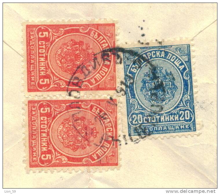 30K121  HASKOVO TO PLOVDIV 1919 Postage Due , Portomarken Taxe  Bulgaria Bulgarie Bulgarien - Timbres-taxe