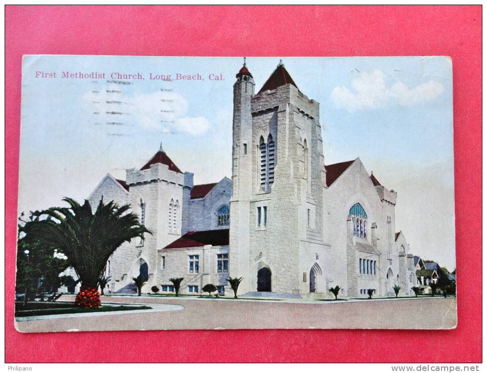 - California > Long Beach First Methodist Church  ---   Cancel  Circa 1910  Ref  731 - Long Beach