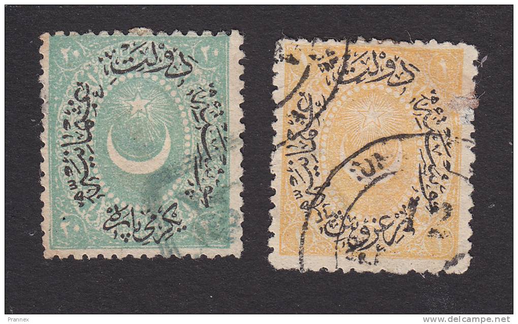 Turkey, Scott #43-44, Used, Crescent And Star Surcharged, Issued 1876 - Used Stamps