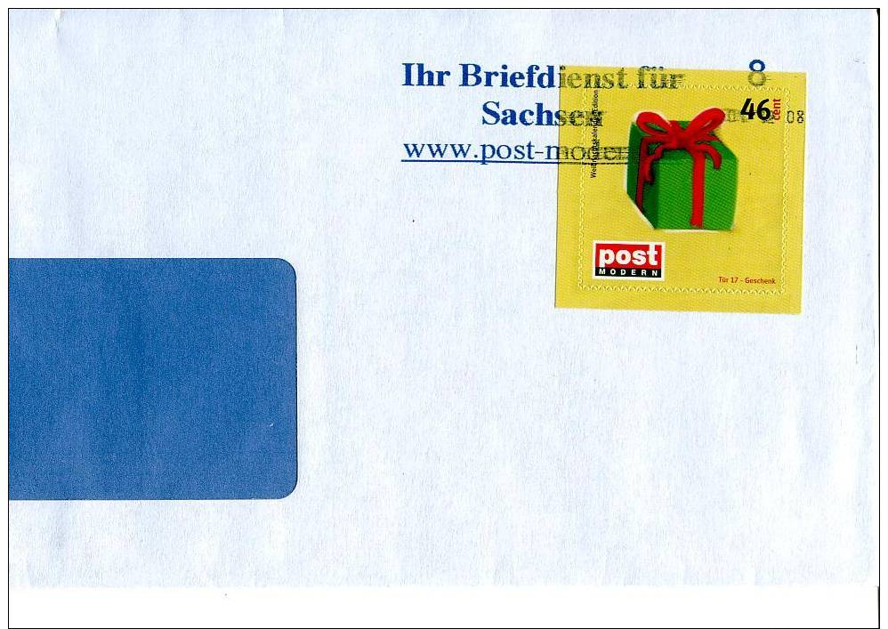 Post Modern Tür 17 Aus Dem Adventskalender 2008 Portogerecht Auf C5/6-Brief - Private & Local Mails