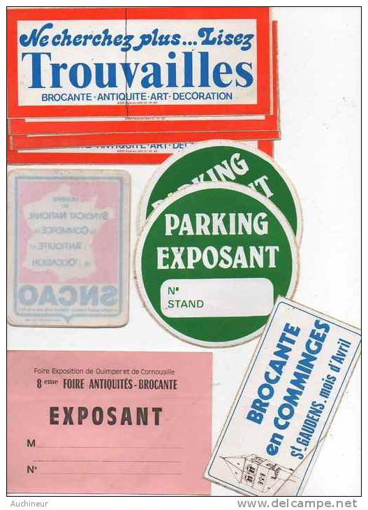 Autocollant Brocante - Divers Trouvailles, Parking Exposant, SNCAO, Quimper, St Gaudens (9) - Stickers