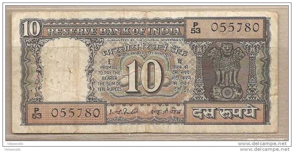 India - Banconota Circolata Da 10 Rupie - Indien