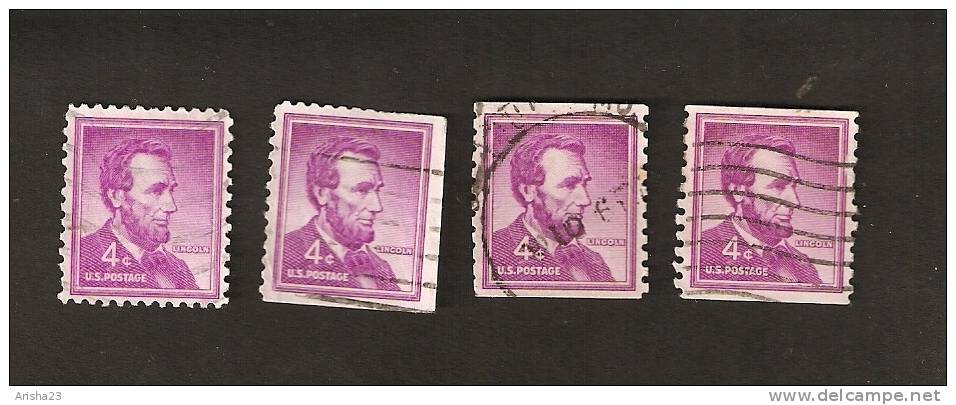 OS.20-1-2. United States, USA, LOT Set Of 4 - Lincoln 1951 - 1960 - 4 C Cents - Collections