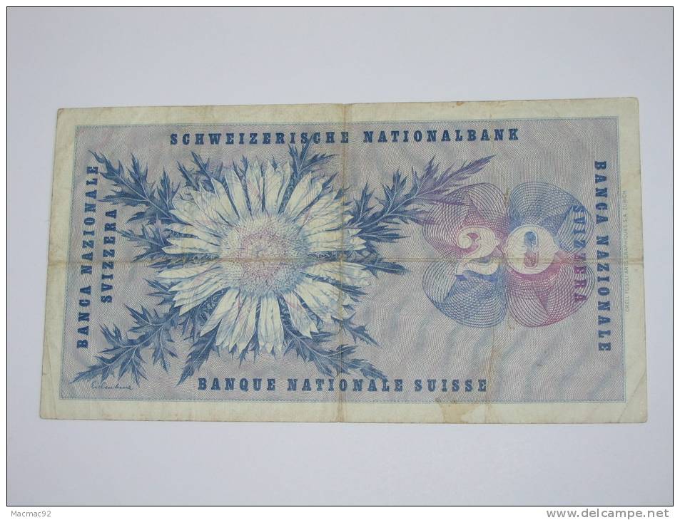 20 Francs SUISSE 1955 - Banque Nationale Suisse - Schweizerische Nationalbank - Suiza